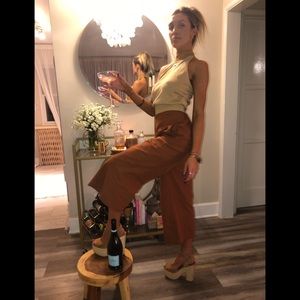 D&G Dolce & Gabbana suede neck/straps halter top